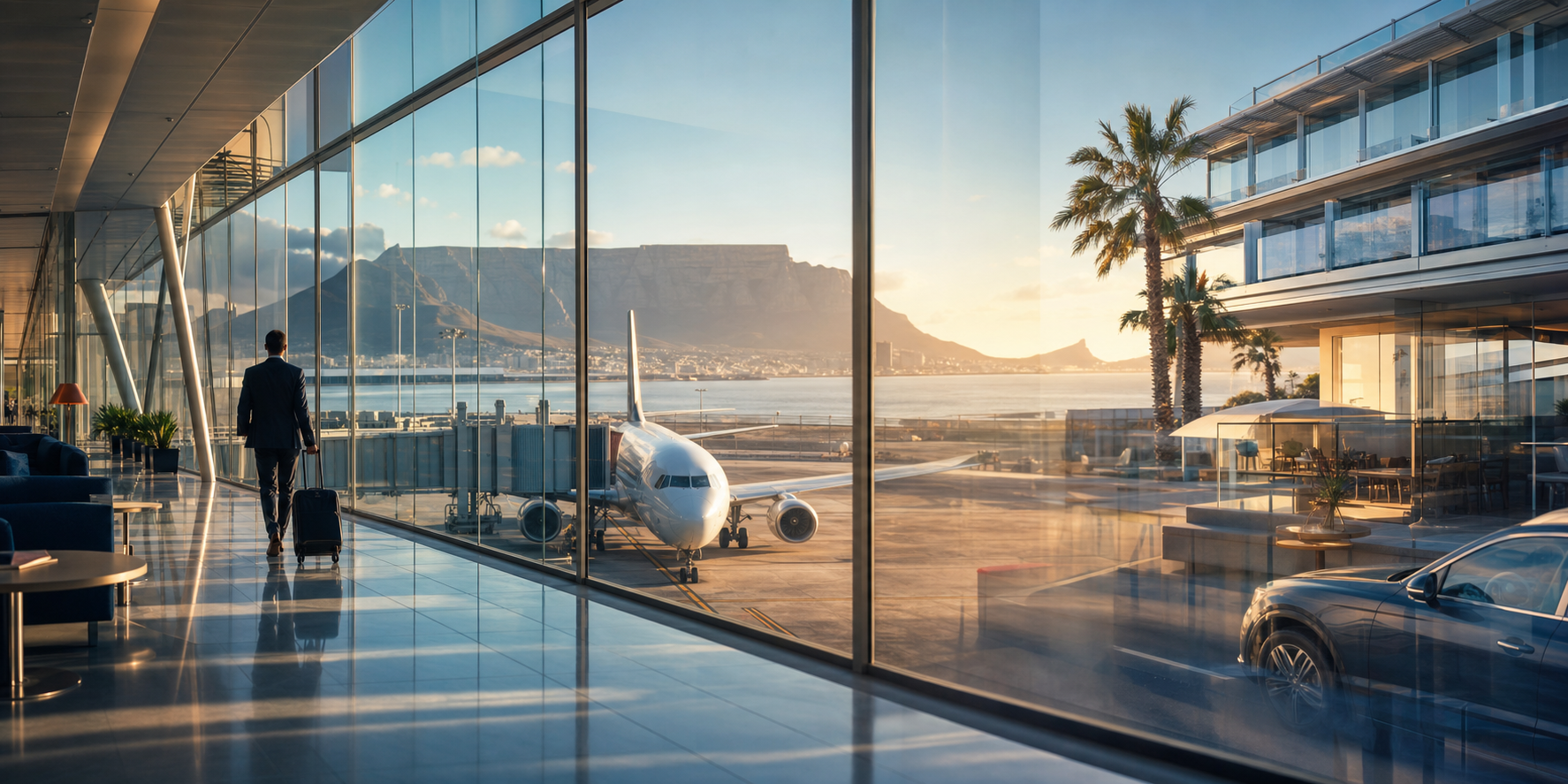 A connected journey combining flight, hotel and car travel